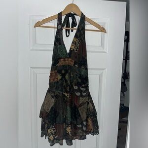 Patchwork Halter Dress